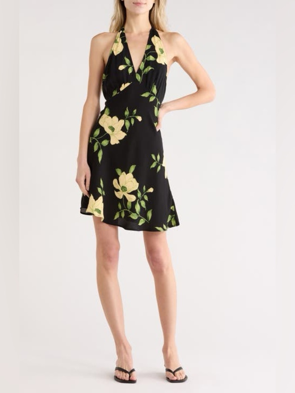 New NWT EDIT by Jason Wu Midnight Garden Floral Halter A-Line Dress